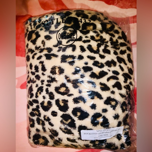 NWT HEM & THREAD NINE LIVES POCKETED LEOPARD 🐆 CARDIGAN, OS, BNWTIB - Picture 6 of 6
